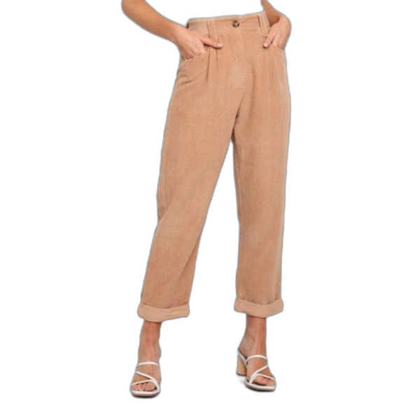 NWT Petal + Pup Tan Corduroy Cuffed Trousers size 2 - Picture 1 of 8